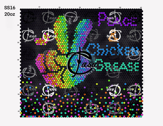 PEACE & CHICKEN GREASE LOGO PATTERN